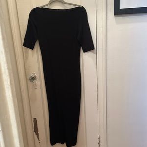 H & M fitted black boat neck cocktail dress